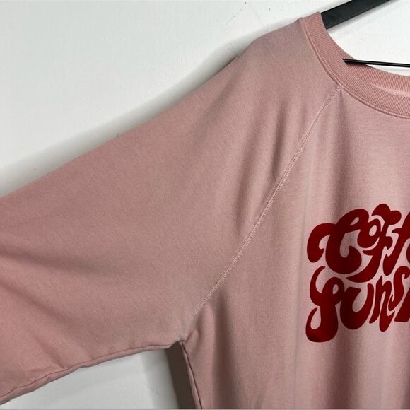 Wildfox- Women’s Coffee & Sunshine Pink Velour Statement Sweatshirt, Plus XXL - Picture 8 of 14